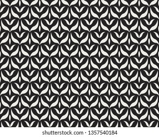 Seamless Arabesque Floral Pattern. Art Deco Style Background. Vector Abstract Flower Texture.