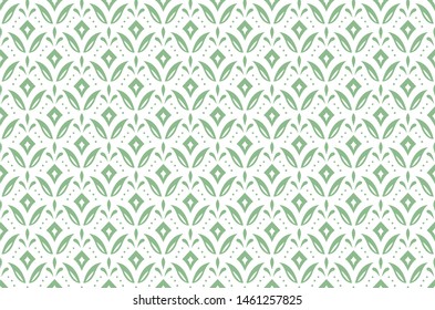 Seamless Arabesque Floral Pattern. Art Deco Style Background. Vector Abstract Flower Texture.