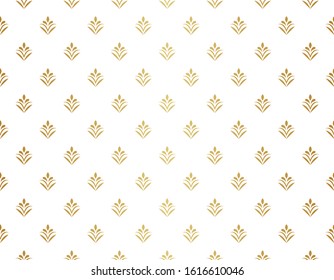 Seamless Arabesque Floral Pattern. Art Deco Style Background. Vector Abstract Flower Texture.