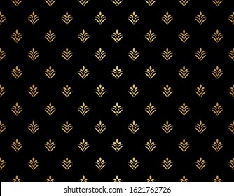 Seamless Arabesque Floral Pattern. Art Deco Style Background. Vector Abstract Flower Texture.