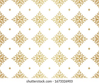 Seamless Arabesque Floral Pattern. Art Deco Style Background. Vector Abstract Flower Texture.