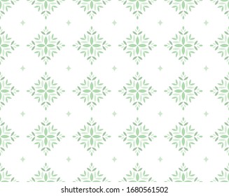Seamless Arabesque Floral Pattern. Art Deco Style Background. Vector Abstract Flower Texture.