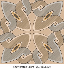 Seamless arabesque pattern.  Vintage decorative tile. Hand drawn pattern in turkish style. Islam, Arabic, Moroccan, ottoman motif. Vector illustration.