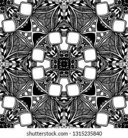 Seamless Arabic  Asian Eastern Indian pattern  in black white for package cosmetic perfume or for visited card and for wallpaper or textile or for decoration different things