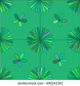 Seamless arabic background with flowers