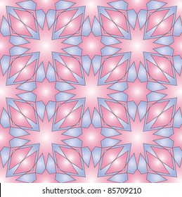 Seamless arabic background with flowers and stars