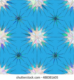 Seamless arabic background with stars. Vector blue seamless pattern