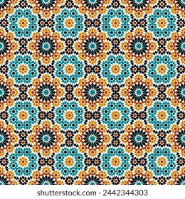 Seamless arabic geometric ornament based on traditional arabic art. Muslim mosaic. Turkish, Arabian tile. Girih style.