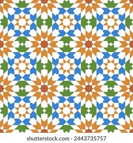 Seamless arabic geometric ornament based on traditional arabic art. Muslim mosaic. Turkish, Arabian tile. Girih style.