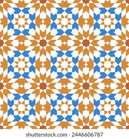 Nahtloses arabisches geometrisches Ornament basierend auf traditioneller arabischer Kunst. Moslemmosaik. Türkische, arabische Kachel. Girih-Stil.