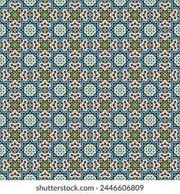 Adorno geométrico árabe sin costuras basado en el arte árabe tradicional. Mosaico musulmán. Azulejo turco, árabe. Al estilo de las chicas.