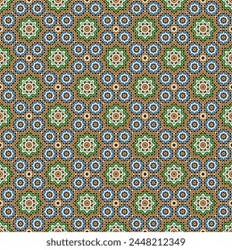 Seamless arabic geometric ornament based on traditional arabic art. Muslim mosaic. Turkish, Arabian tile. Girih style.