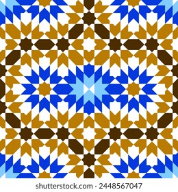 Adorno geométrico árabe sin costuras basado en el arte árabe tradicional. Mosaico musulmán. Azulejo turco, árabe. Al estilo de las chicas.