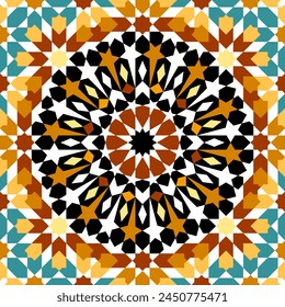 Seamless arabic geometric ornament based on traditional arabic art. Muslim mosaic. Turkish, Arabian tile. Girih style.