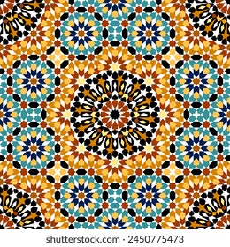 Nahtloses arabisches geometrisches Ornament basierend auf traditioneller arabischer Kunst. Moslemmosaik. Türkische, arabische Kachel. Girih-Stil.