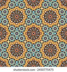 Seamless arabic geometric ornament based on traditional arabic art. Muslim mosaic. Turkish, Arabian tile. Girih style.