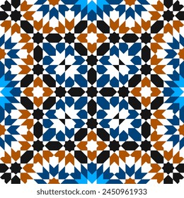 Seamless arabic geometric ornament based on traditional arabic art. Muslim mosaic. Turkish, Arabian tile. Girih style.