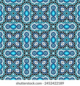 Adorno geométrico árabe sin costuras basado en el arte árabe tradicional. Mosaico musulmán. Azulejo turco, árabe. Al estilo de las chicas.