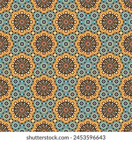 Nahtloses arabisches geometrisches Ornament basierend auf traditioneller arabischer Kunst. Moslemmosaik. Türkische, arabische Kachel. Girih-Stil.