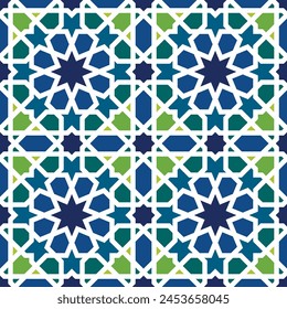 Seamless arabic geometric ornament based on traditional arabic art. Muslim mosaic. Turkish, Arabian tile. Girih style.