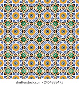 Seamless arabic geometric ornament based on traditional arabic art. Muslim mosaic. Turkish, Arabian tile. Girih style.