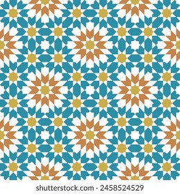 Nahtloses arabisches geometrisches Ornament basierend auf traditioneller arabischer Kunst. Moslemmosaik. 