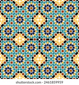 Seamless arabic geometric ornament based on traditional arabic art. Muslim mosaic. 