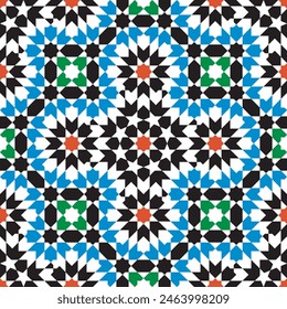 Seamless arabic geometric ornament based on traditional arabic art. Muslim mosaic. 