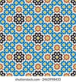 Seamless arabic geometric ornament based on traditional arabic art. Muslim mosaic. 