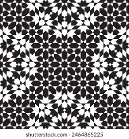 Adorno geométrico árabe sin costuras basado en el arte árabe tradicional. Mosaico musulmán. 