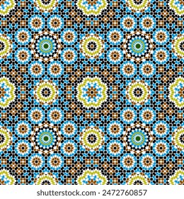 Seamless arabic geometric ornament based on traditional arabic art. Arabian tile. 