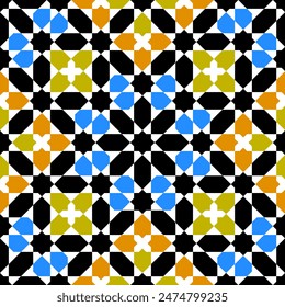 Seamless arabic geometric ornament based on traditional arabic art. Arabian tile. 