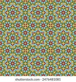 Adorno geométrico árabe sin costuras basado en el arte árabe tradicional. Azulejo árabe. 