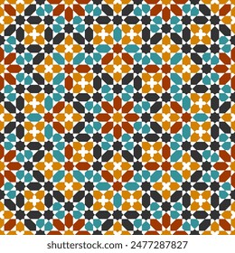 Seamless arabic geometric ornament based on traditional arabic art. Arabian tile. 