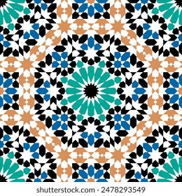 Seamless arabic geometric ornament based on traditional arabic art. Arabian tile. 