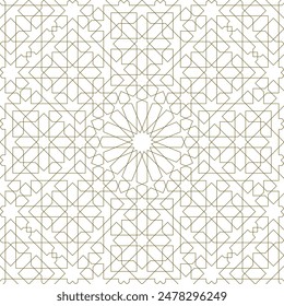 Seamless arabic geometric ornament based on traditional arabic art. Arabian tile. Lines.