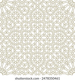 Seamless arabic geometric ornament based on traditional arabic art. Arabian tile. Lines.