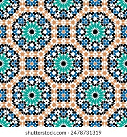 Seamless arabic geometric ornament based on traditional arabic art. Arabian tile. 