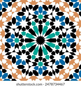 Seamless arabic geometric ornament based on traditional arabic art. Arabian tile. 