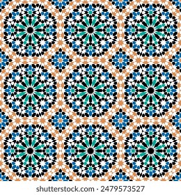 Nahtloses arabisches geometrisches Ornament basierend auf traditioneller arabischer Kunst. Arabische Fliesen. 