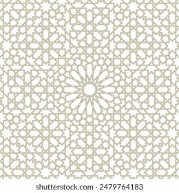 Seamless arabic geometric ornament based on traditional arabic art. Arabian tile. Lines.