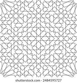 Seamless arabic geometric ornament based on traditional arabic art. Arabian tile. Lines.