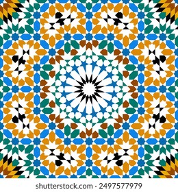 Seamless arabic geometric ornament based on traditional arabic art. Arabian tile.