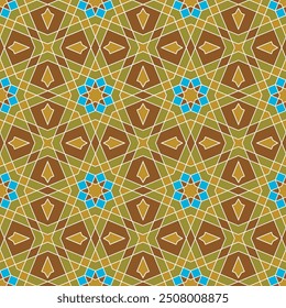 Seamless arabic geometric ornament based on traditional arabic art. Arabian tile. 