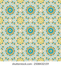 Seamless arabic geometric ornament based on traditional arabic art. Arabian tile. 