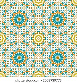 Seamless arabic geometric ornament based on traditional arabic art. Arabian tile. 