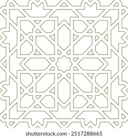 Seamless arabic geometric ornament based on traditional arabic art. Arabian tile. Lines.