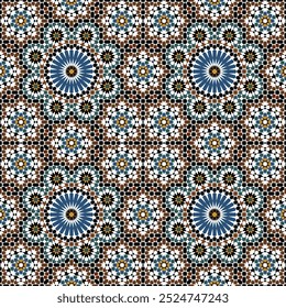 Seamless arabic geometric ornament based on traditional arabic art. Arabian tile. 