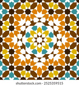 Seamless arabic geometric ornament based on traditional arabic art. Arabian tile. 