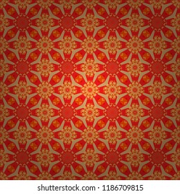 Seamless arabic geometric pattern. Vector traditional muslim background in neutral, beige and orange colors. East culture, indian heritage, arabesque, persian motif.